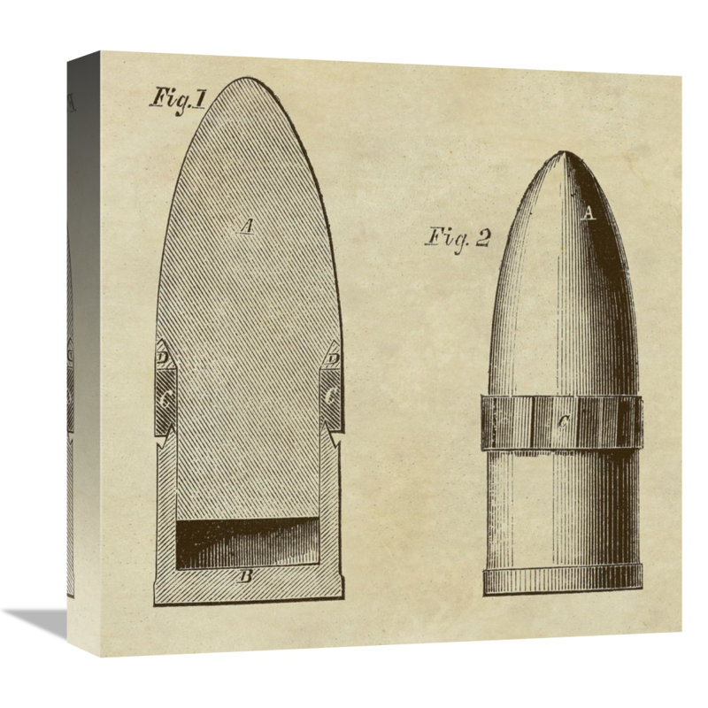 East Urban Home 'Improved Artillery Shell' Drawing Print on Canvas